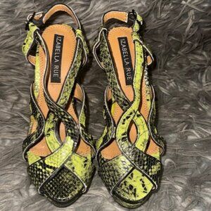 5.5 High Heal - Snake Skin Print in green and black